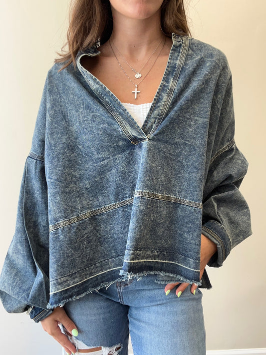 BOHO DENIM BLOUSE