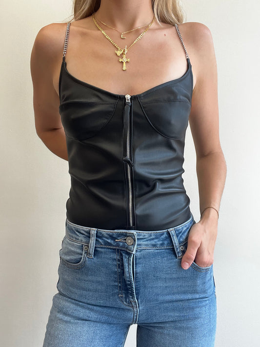 HAVEN FAUX LEATHER BODYSUIT