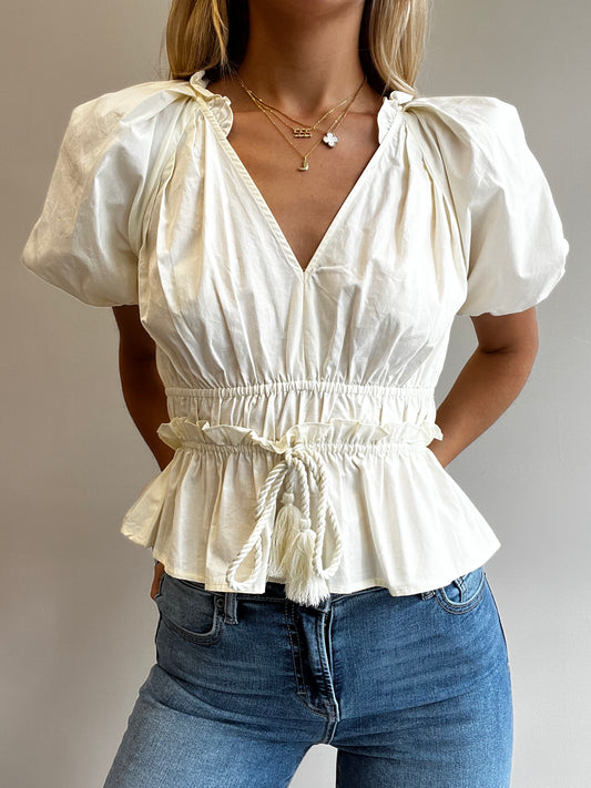 JONES RUFFLED PLEATED TOP
