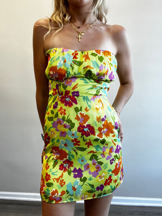 TROPICANA BACK TIE MINI DRESS