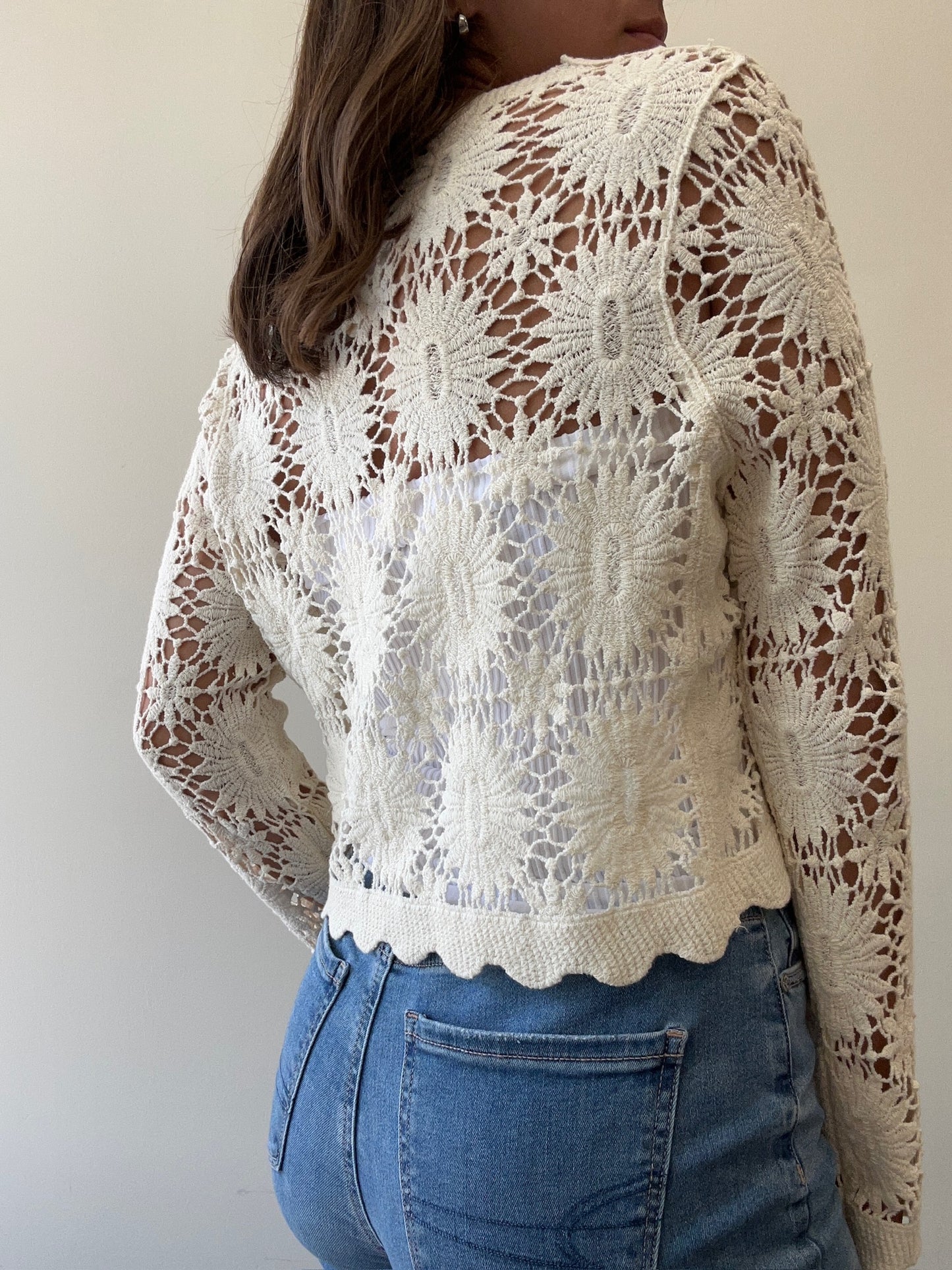 FLORAL CROCHET CARDIGAN
