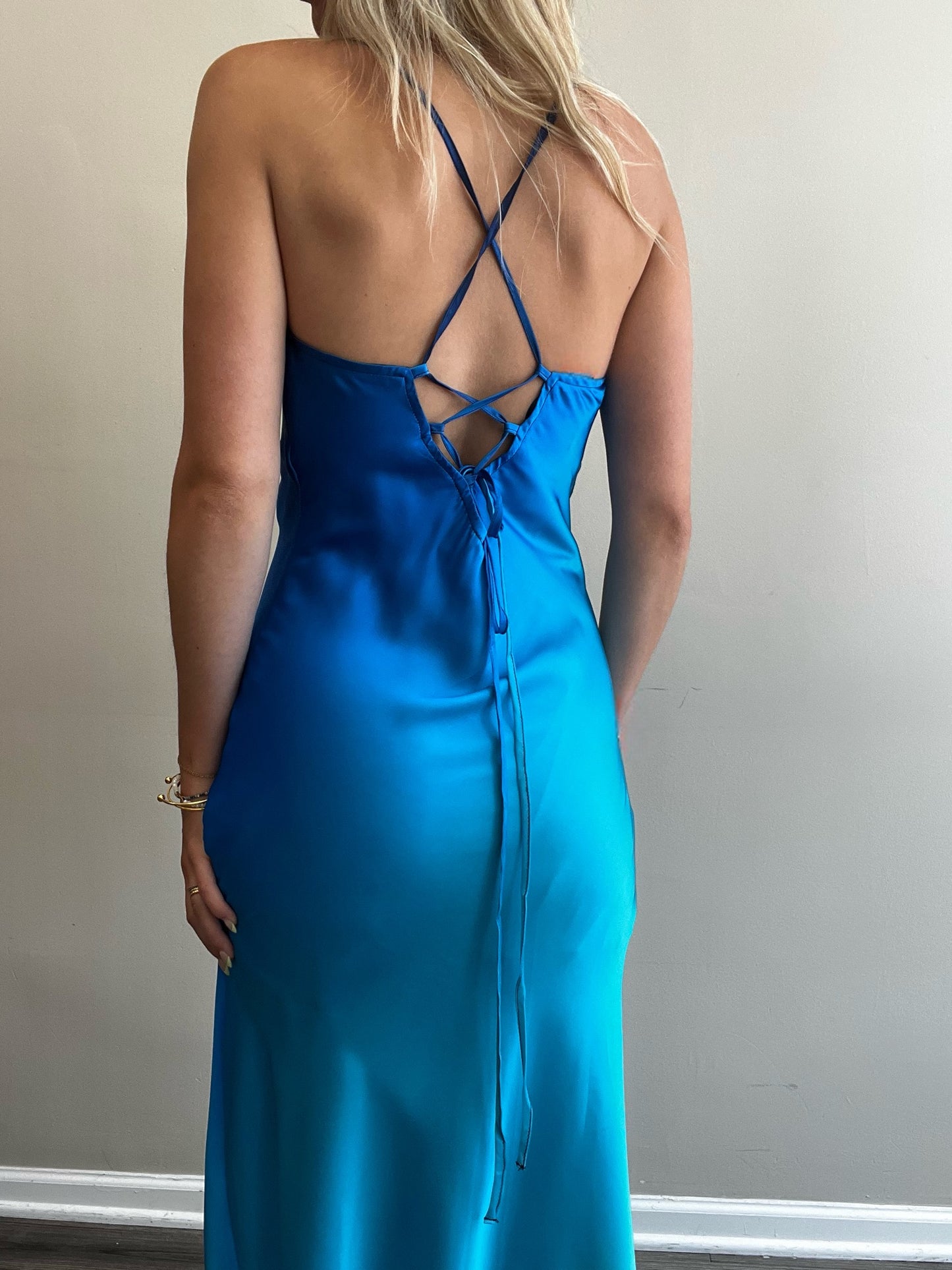 OMBRE CRISS CROSS MAXI DRESS