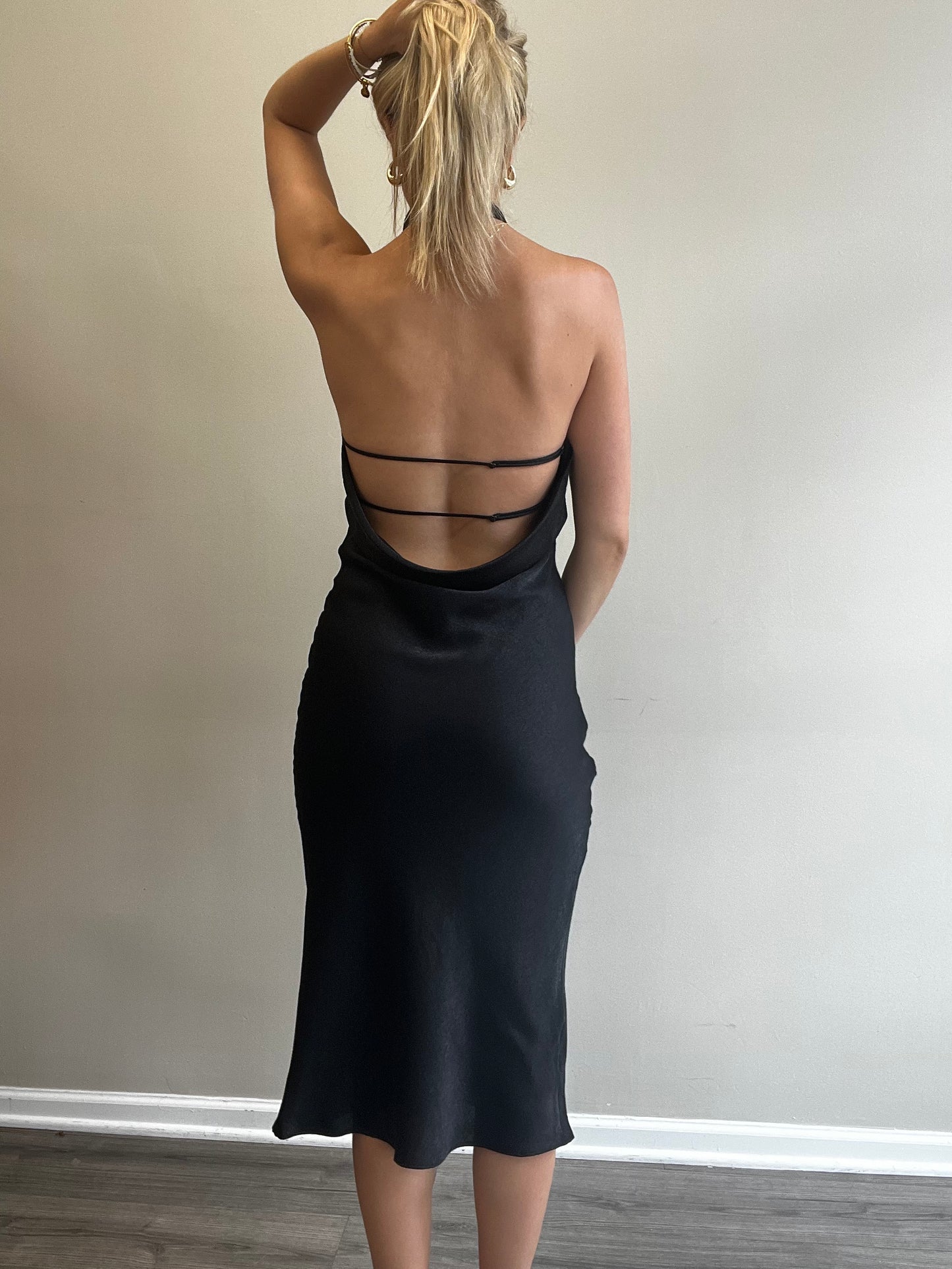 APHRODITE HALTER MIDI DRESS