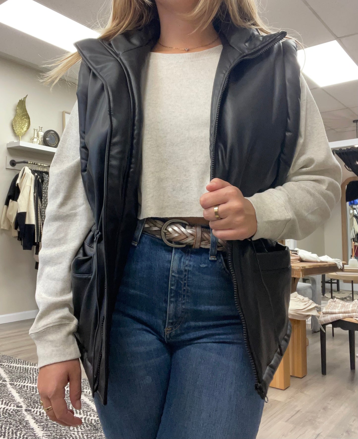 CELESTINA FAUX LEATHER VEST