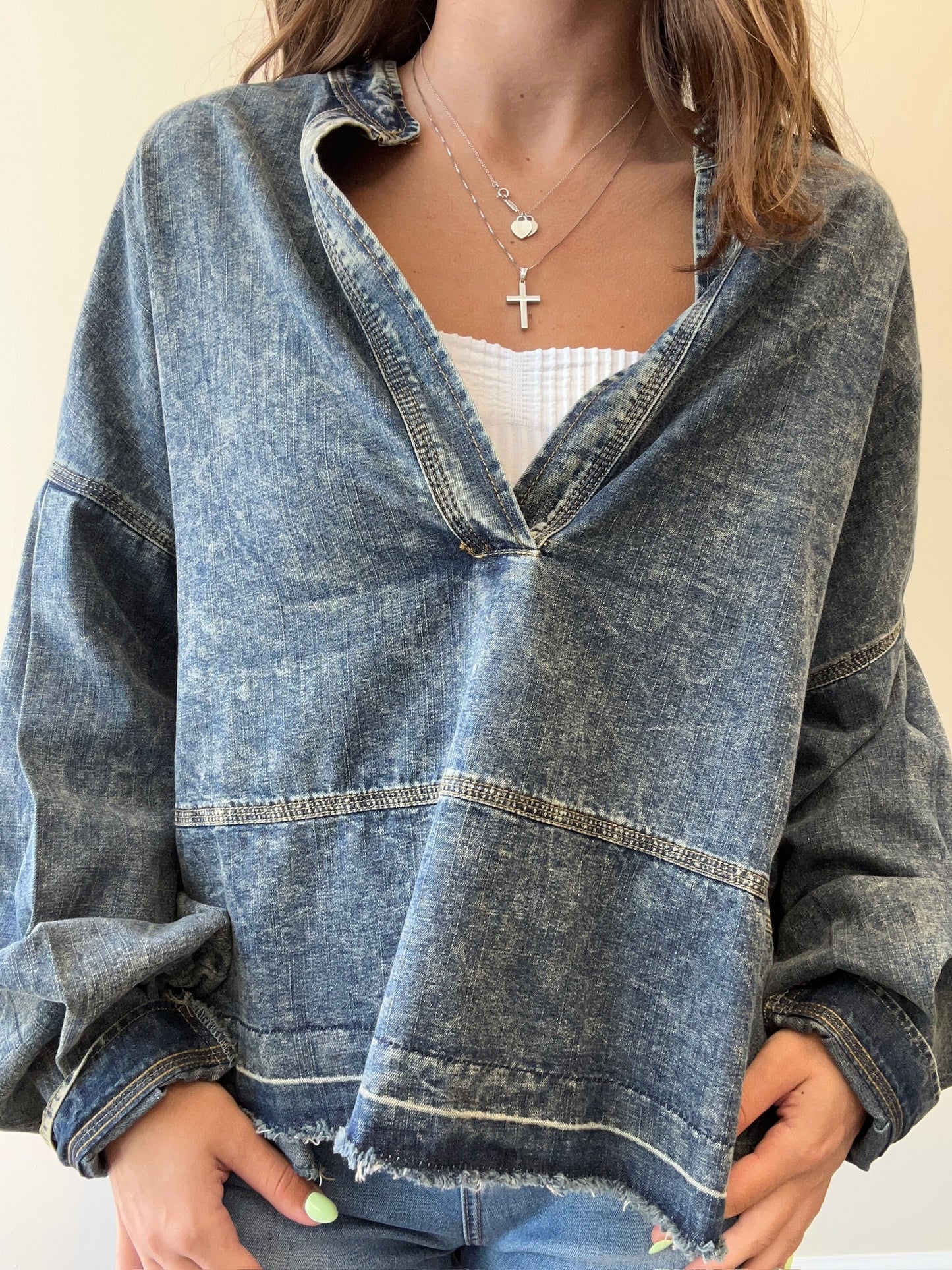 BOHO DENIM BLOUSE