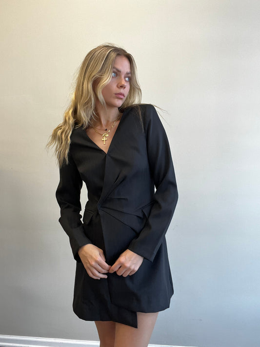 HERRINGBONE BLAZER DRESS
