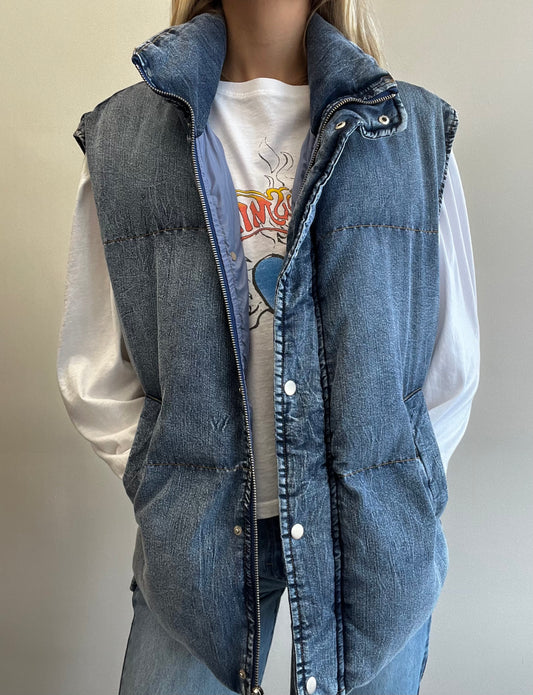 DENIM PUFFER VEST