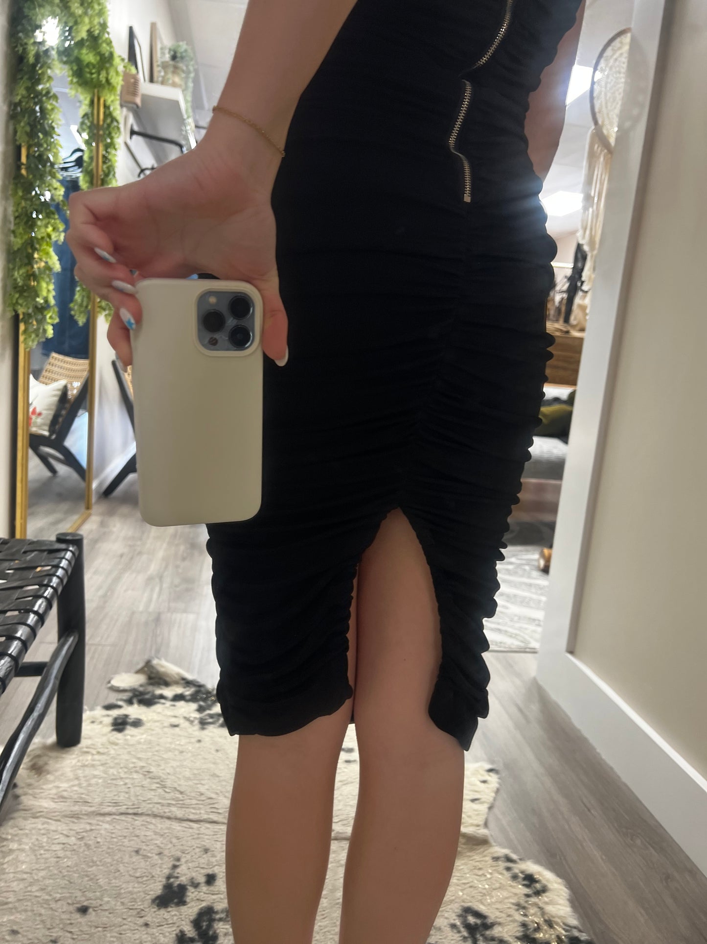 Tube Slinky Ruched Midi Dress