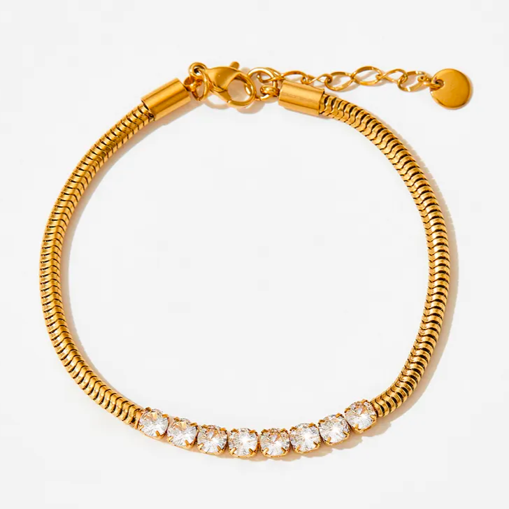 ICED OUT SNAKE CHAIN BRACELET