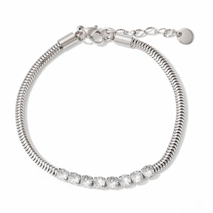 ICED OUT SNAKE CHAIN BRACELET