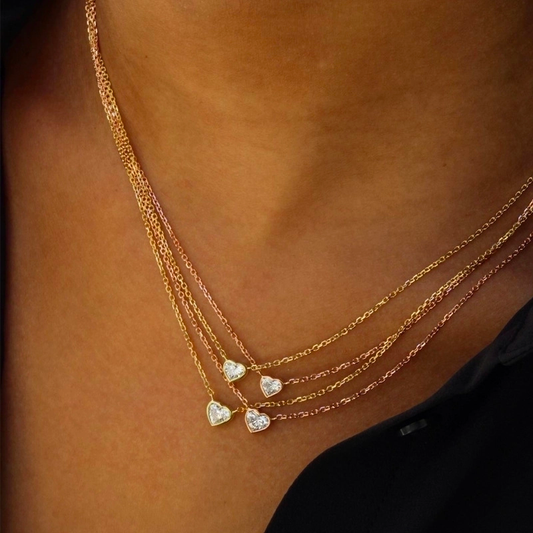 THE GOLD BEZEL HEART NECKLACE