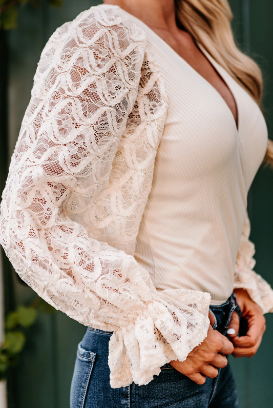 BUSINESS LACE SLEEVE BODYSUIT