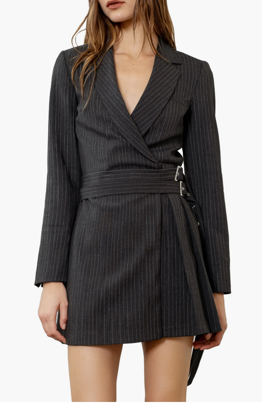 HERRINGBONE BLAZER DRESS