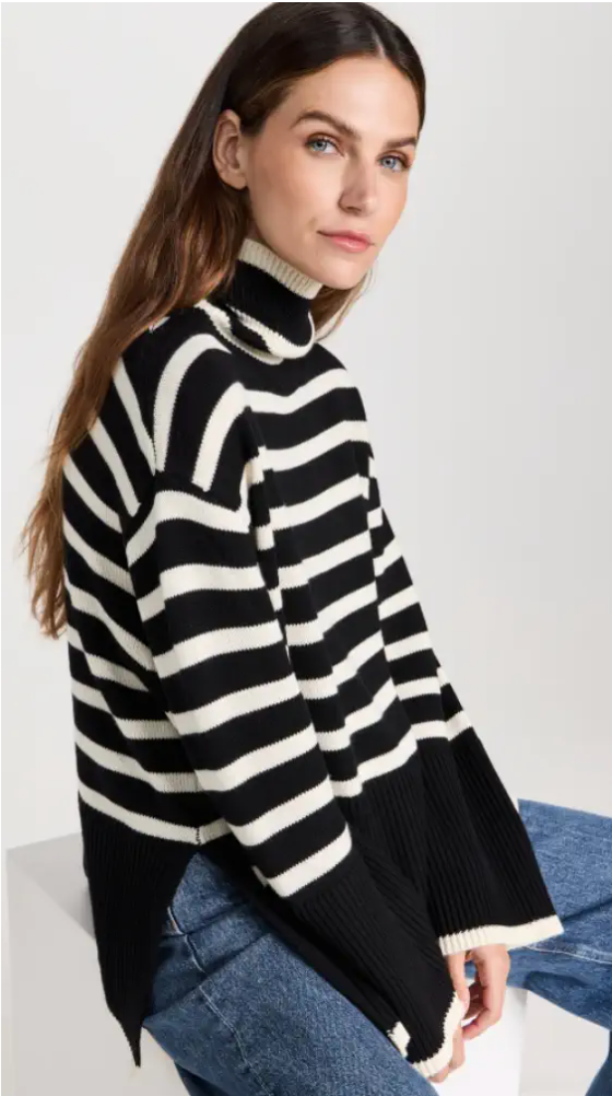 STRIPE TURTLE NECK